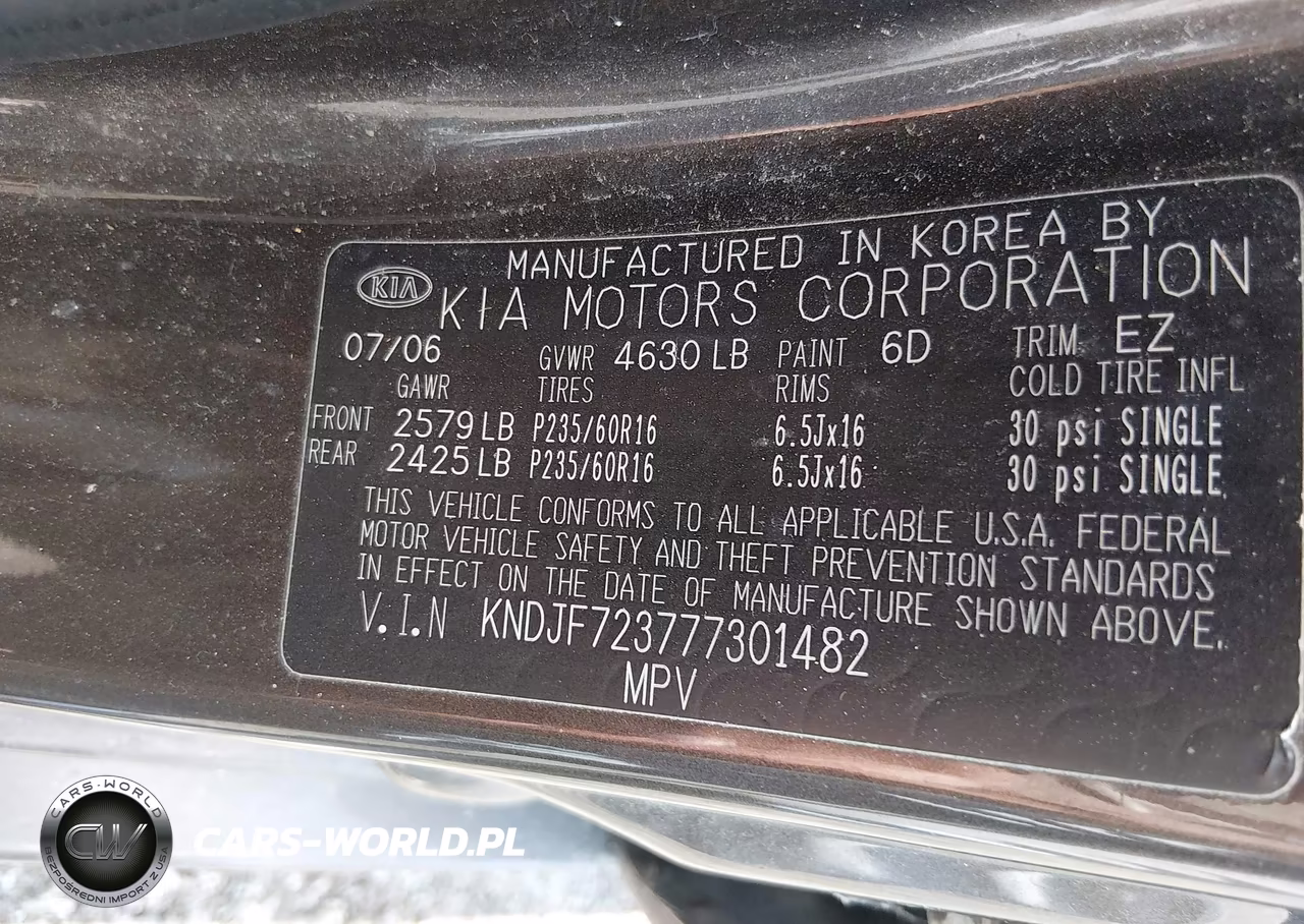 2007 Kia Sportage Ex V6 VIN:KNDJF723777301482 - 9