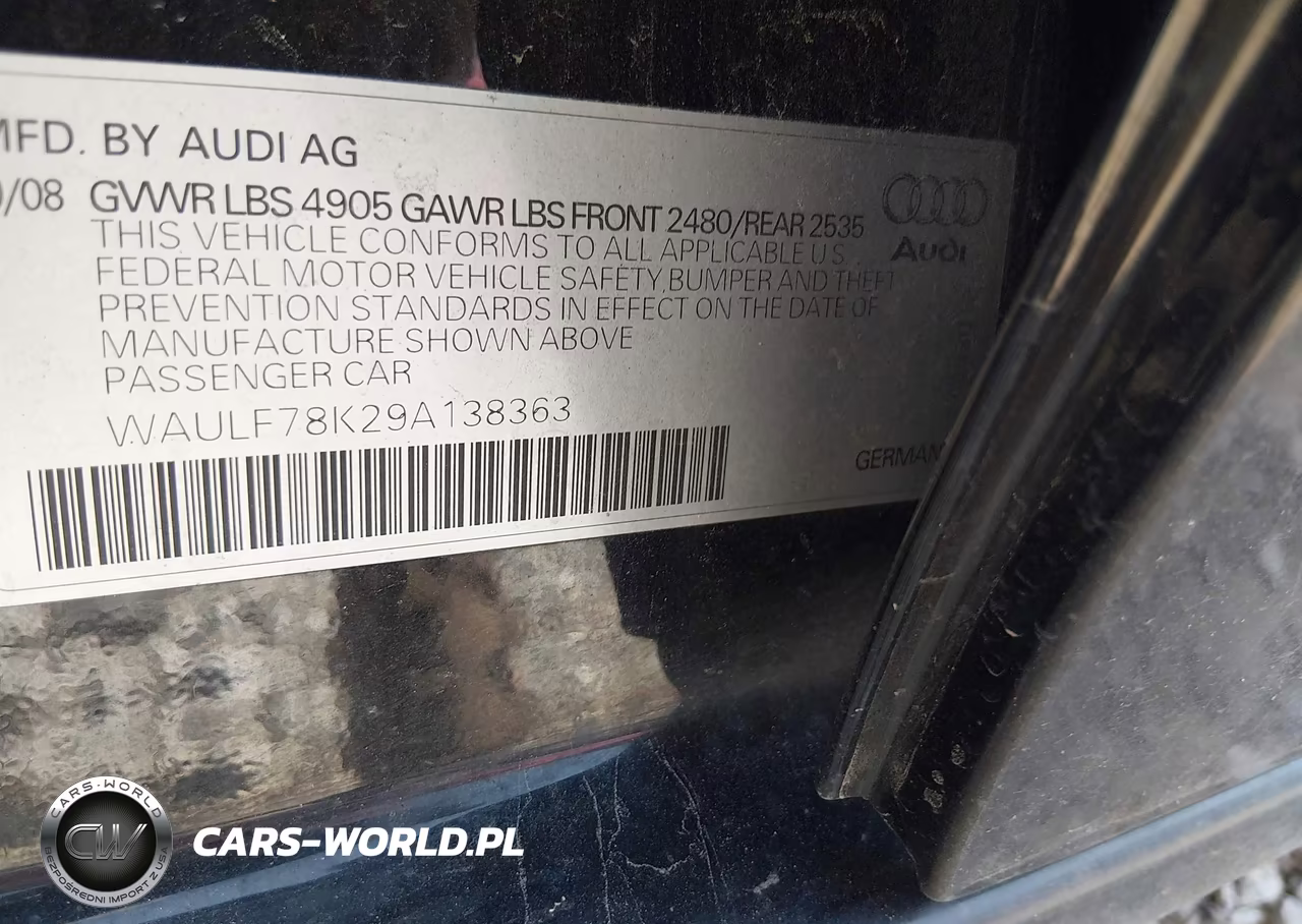 2009 Audi A4 2.0T Premium VIN:WAULF78K29A138363 - 9