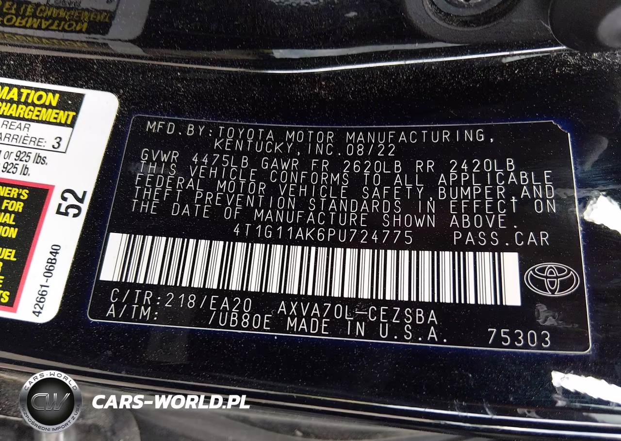 2023 Toyota Camry Se Night Shade-Se VIN:4T1G11AK6PU724775 - 9