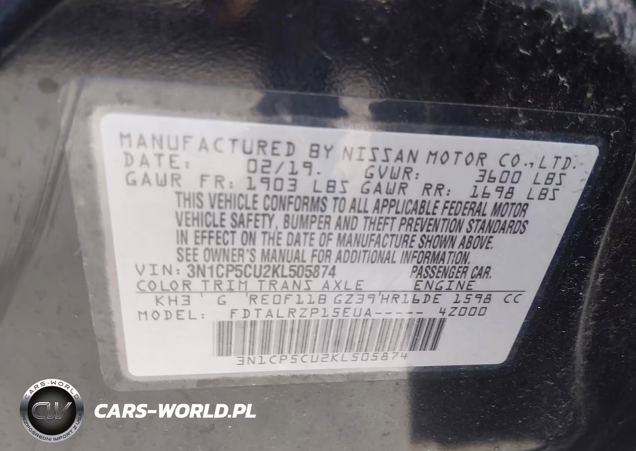 2019 Nissan Kicks S VIN:3N1CP5CU2KL505874 - 9