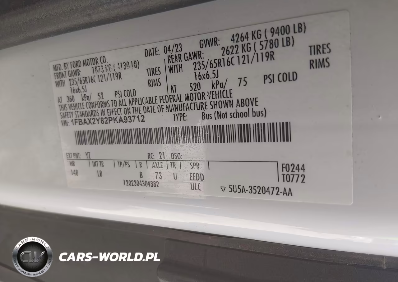 2023 Ford Transit-350 Passenger Van Xl-Xlt VIN:1FBAX2Y82PKA93712 - 9