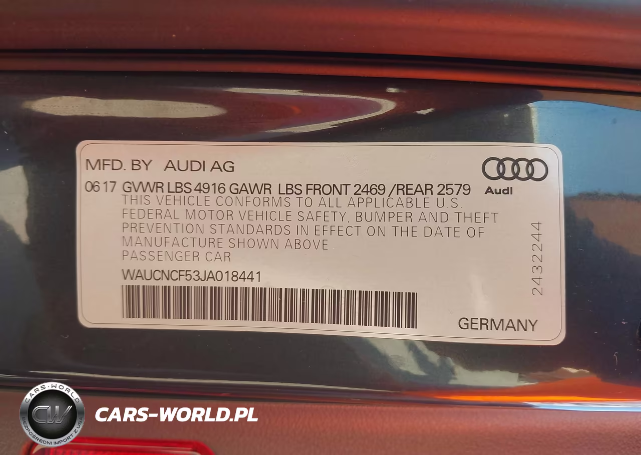 2018 Audi A5 2.0T Premium VIN:WAUCNCF53JA018441 - 9