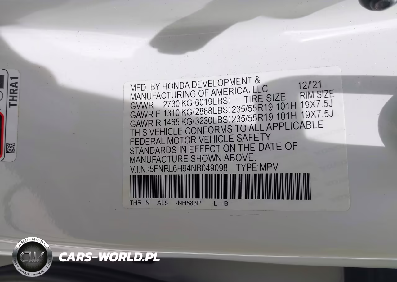 2022 Honda Odyssey Elite VIN:5FNRL6H94NB049098 - 9