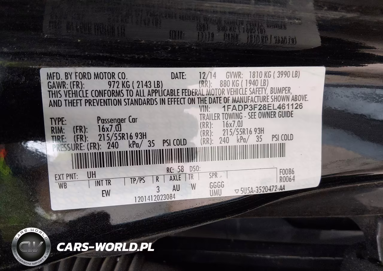 2014 Ford Focus Se VIN:1FADP3F28EL461126 - 9