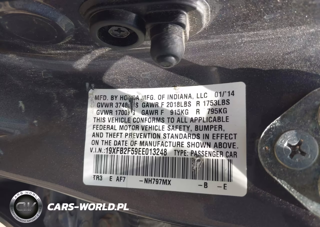 2014 Honda Civic Lx VIN:19XFB2F59EE013248 - 9