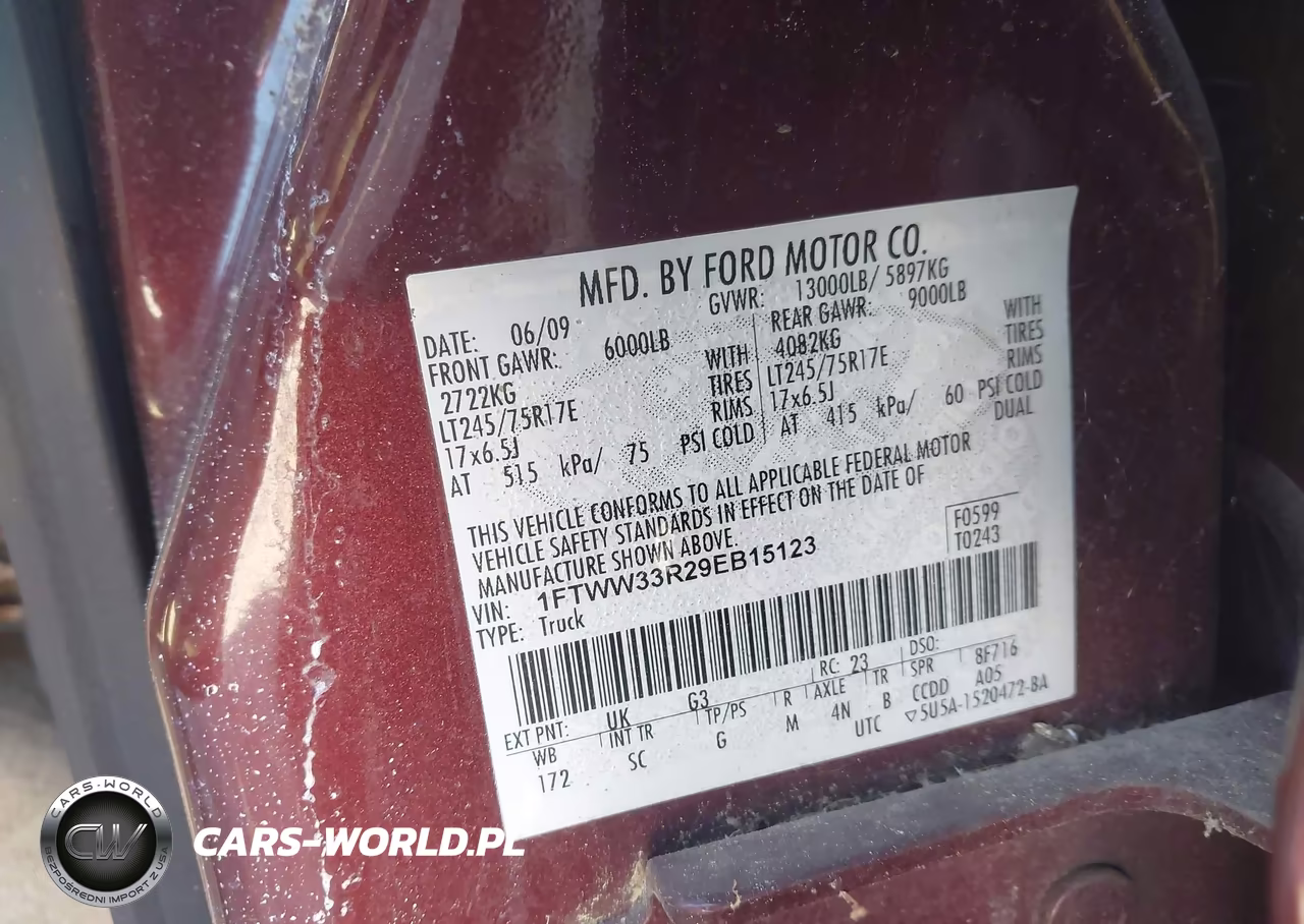 2009 Ford F-350 Fx4-King Ranch-Lariat-Xl-Xlt VIN:1FTWW33R29EB15123 - 9