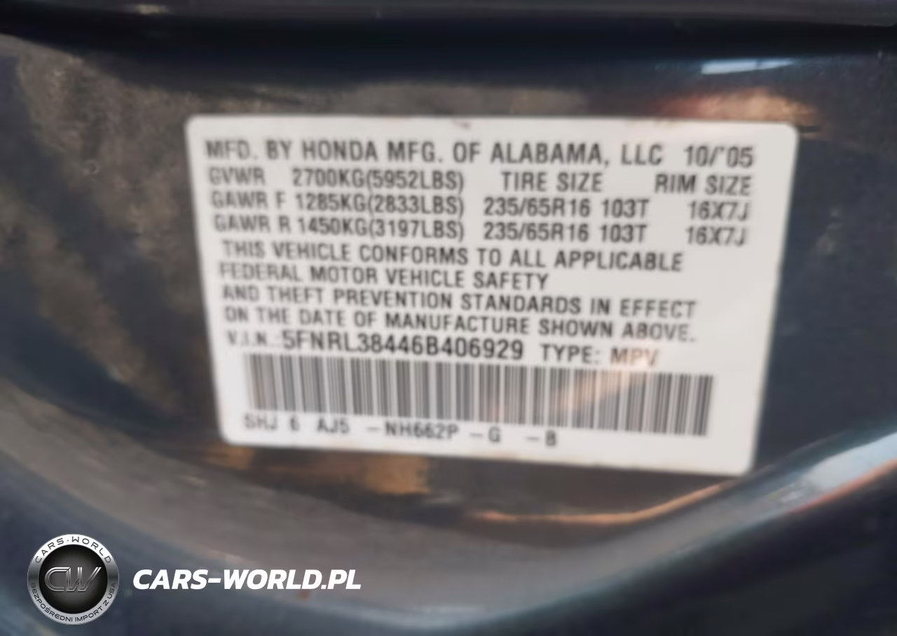 2006 Honda Odyssey Ex VIN:5FNRL38446B406929 - 9