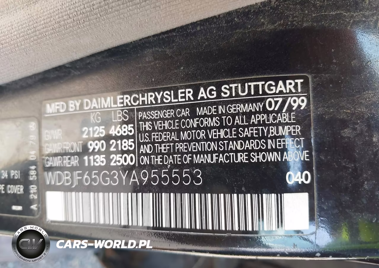2000 Mercedes-Benz E 320 VIN:WDBJF65G3YA955553 - 9