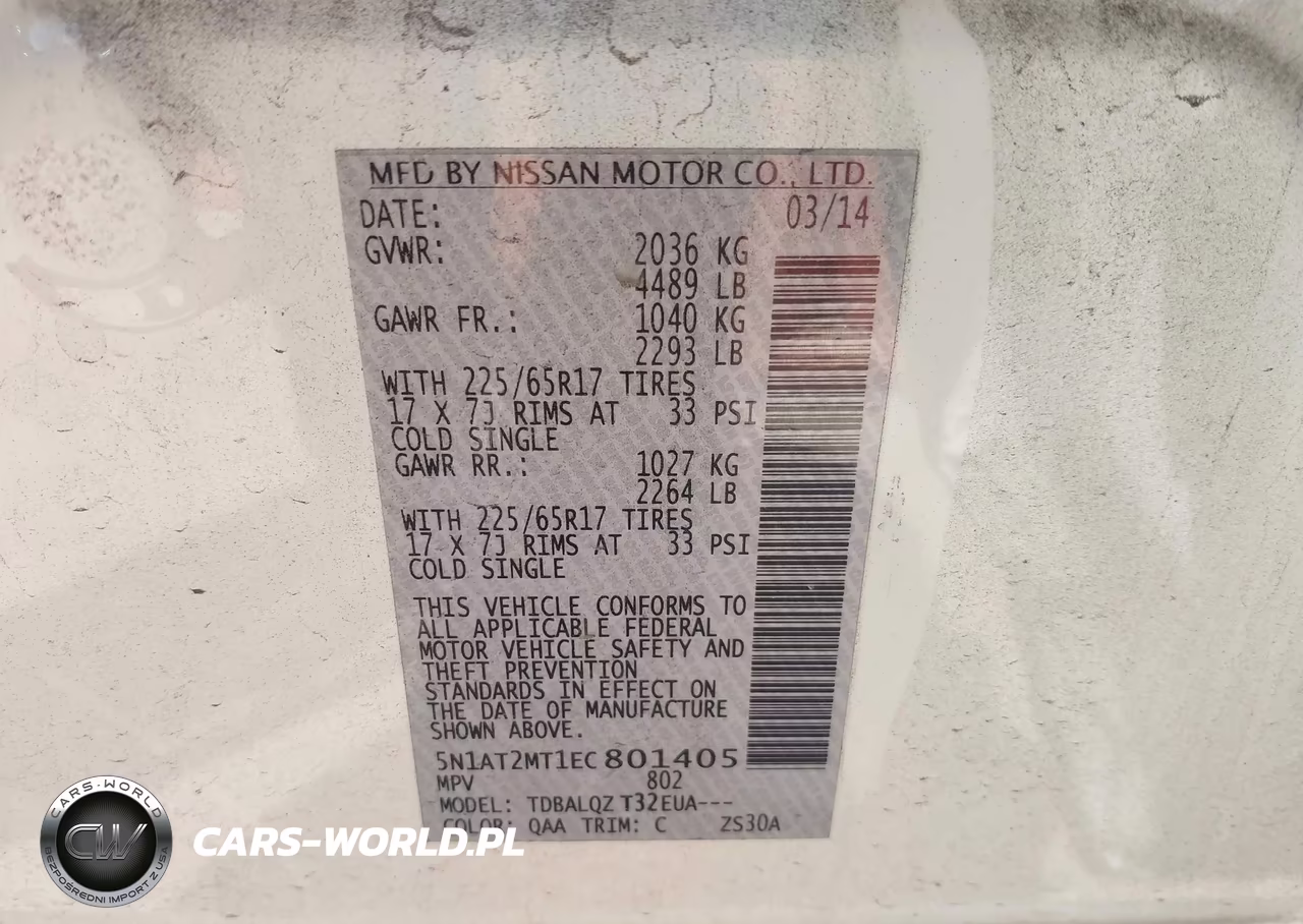 2014 Nissan Rogue Sv VIN:5N1AT2MT1EC801405 - 9