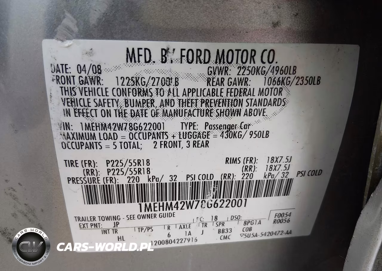 2008 Mercury Sable Premier VIN:1MEHM42W78G622001 - 9
