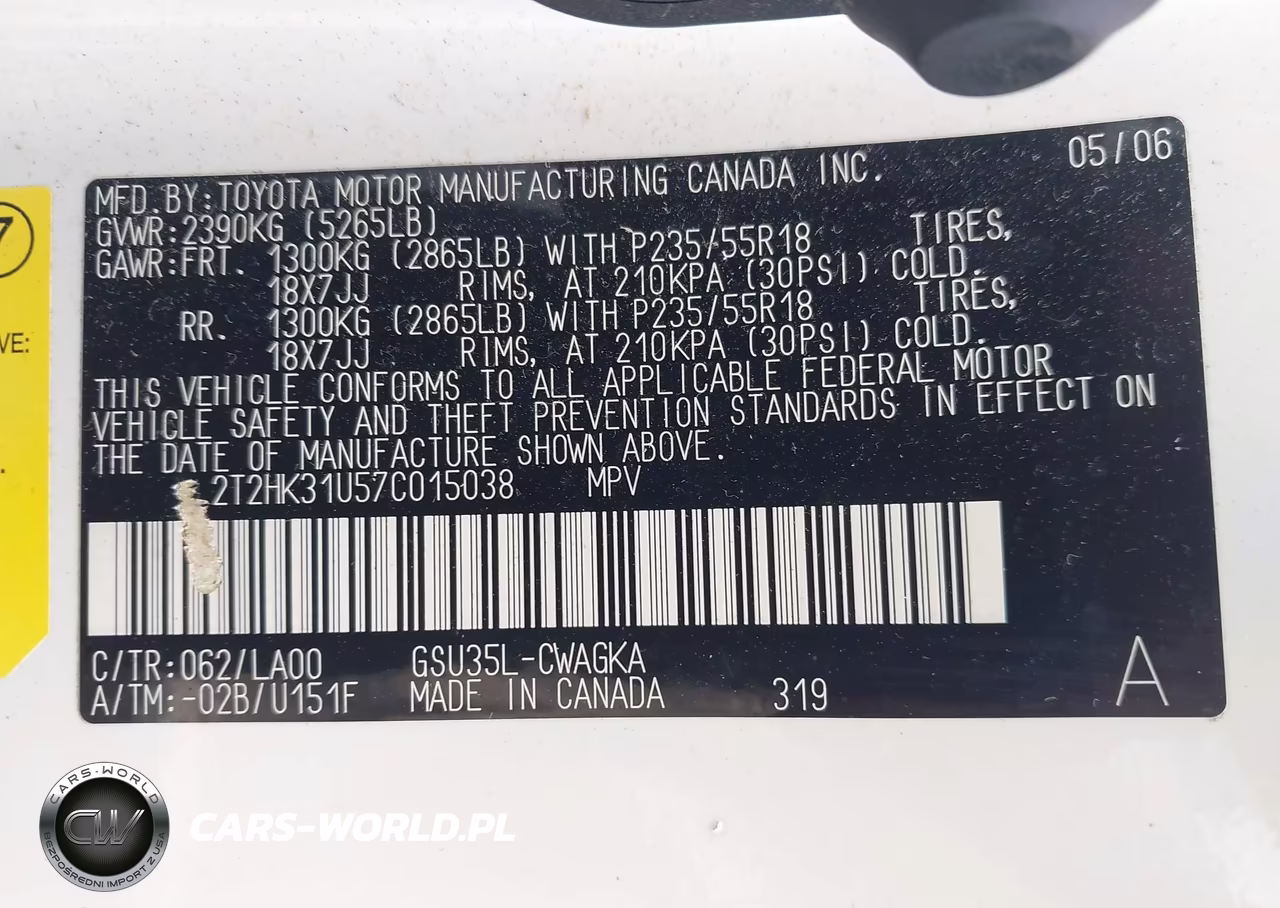 2007 Lexus Rx 350 VIN:2T2HK31U57C015038 - 9