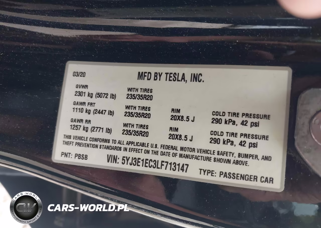 2020 Tesla Model 3 Performance Dual Motor All-Wheel Drive VIN:5YJ3E1EC3LF713147 - 9