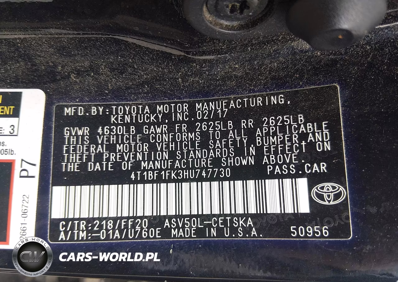 2017 Toyota Camry Se VIN:4T1BF1FK3HU747730 - 9