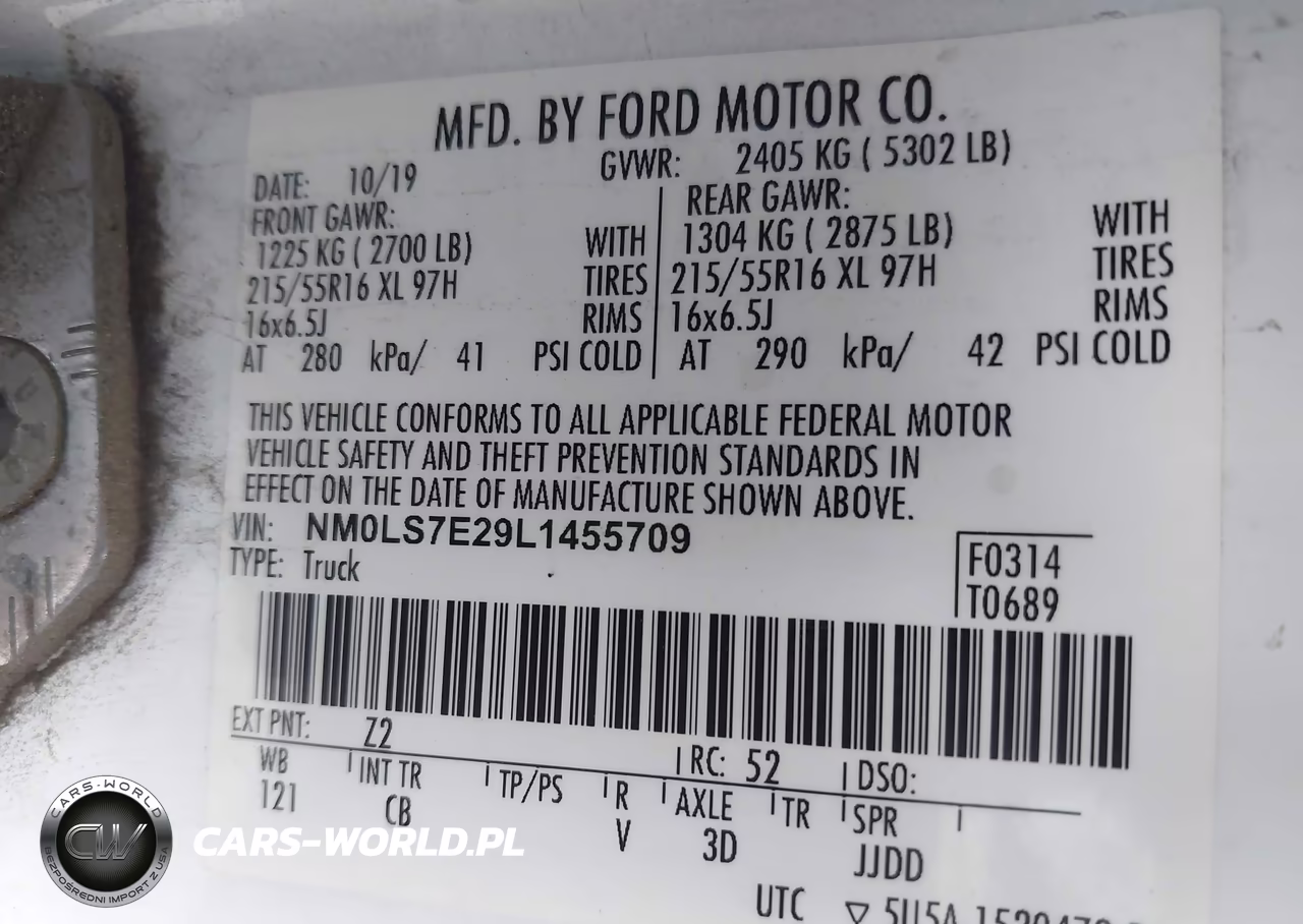 2020 Ford Transit Connect Xl VIN:NM0LS7E29L1455709 - 9