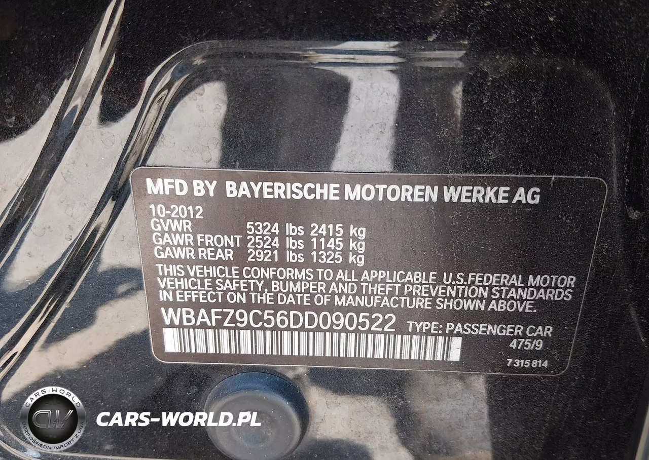 2013 BMW Activehybrid 5 VIN:WBAFZ9C56DD090522 - 9