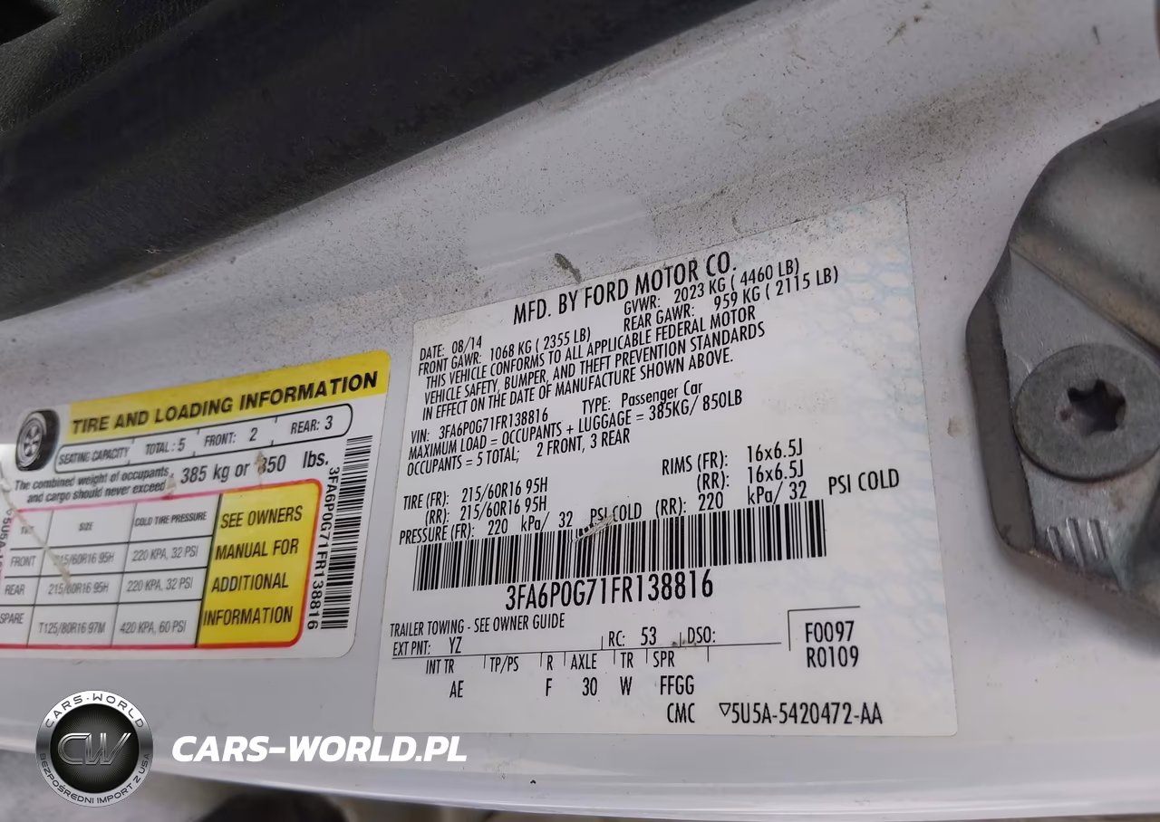 2015 Ford Fusion S VIN:3FA6P0G71FR138816 - 9