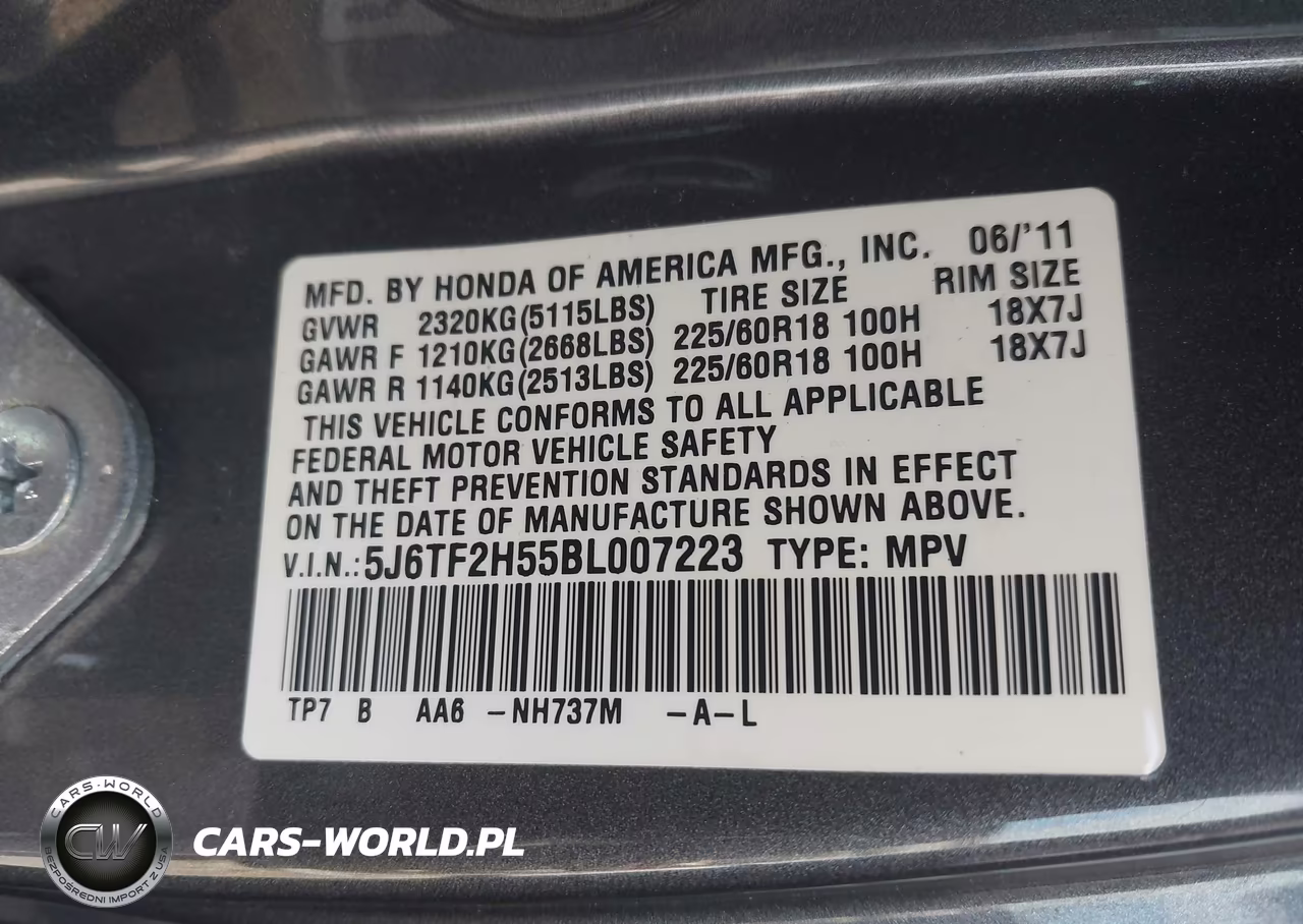 2011 Honda Accord Crosstour Ex-L VIN:5J6TF2H55BL007223 - 9