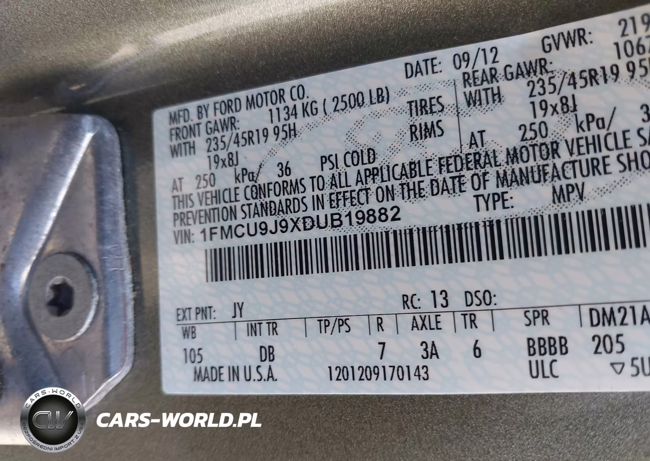 2013 Ford Escape Titanium VIN:1FMCU9J9XDUB19882 - 9