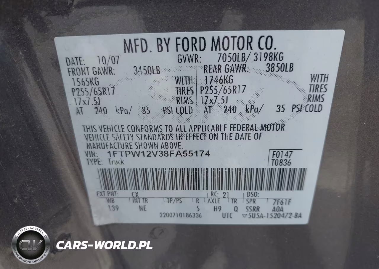 2008 Ford F-150 60Th Anniversary-Fx2-King Ranch-Lariat-Xlt VIN:1FTPW12V38FA55174 - 9