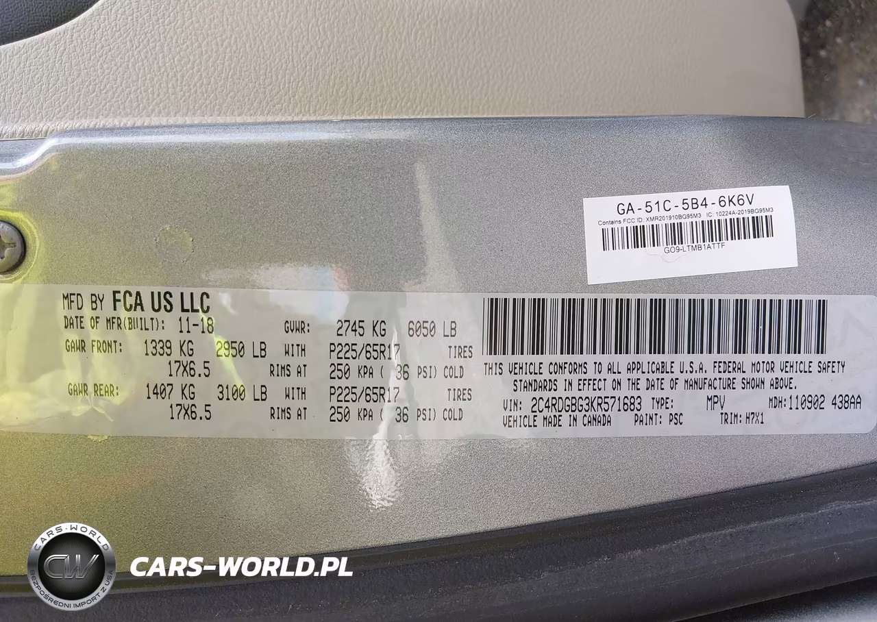 2019 Dodge Grand Caravan Se VIN:2C4RDGBG3KR571683 - 9