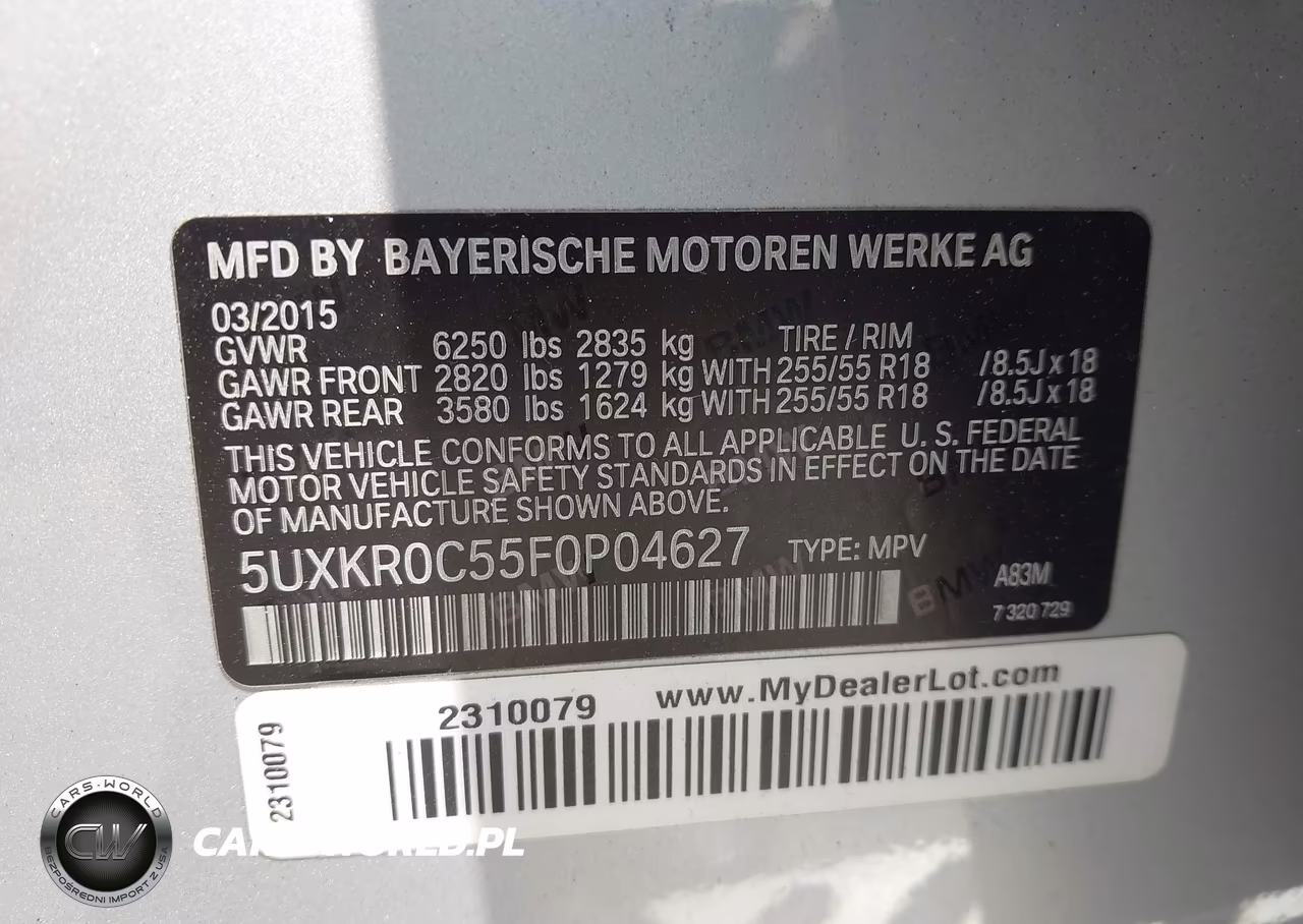 2015 BMW X5 xDrive35I VIN:5UXKR0C55F0P04627 - 9