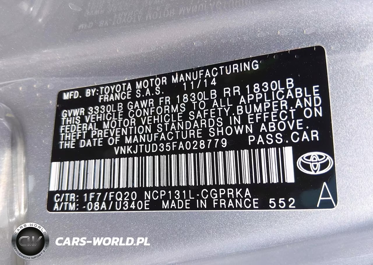 2015 Toyota Yaris L VIN:VNKJTUD35FA028779 - 9