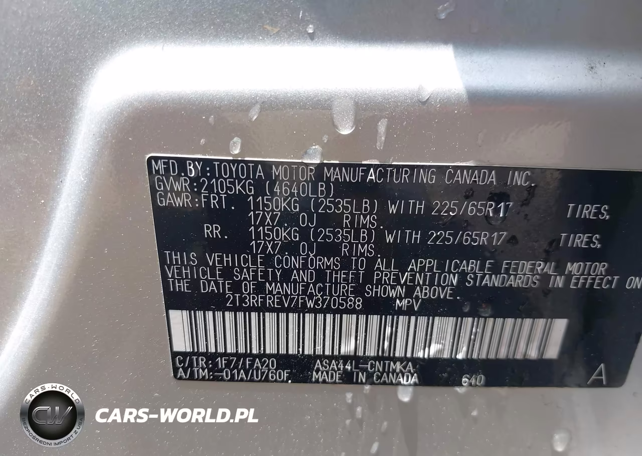 2015 Toyota Rav4 Xle VIN:2T3RFREV7FW370588 - 9
