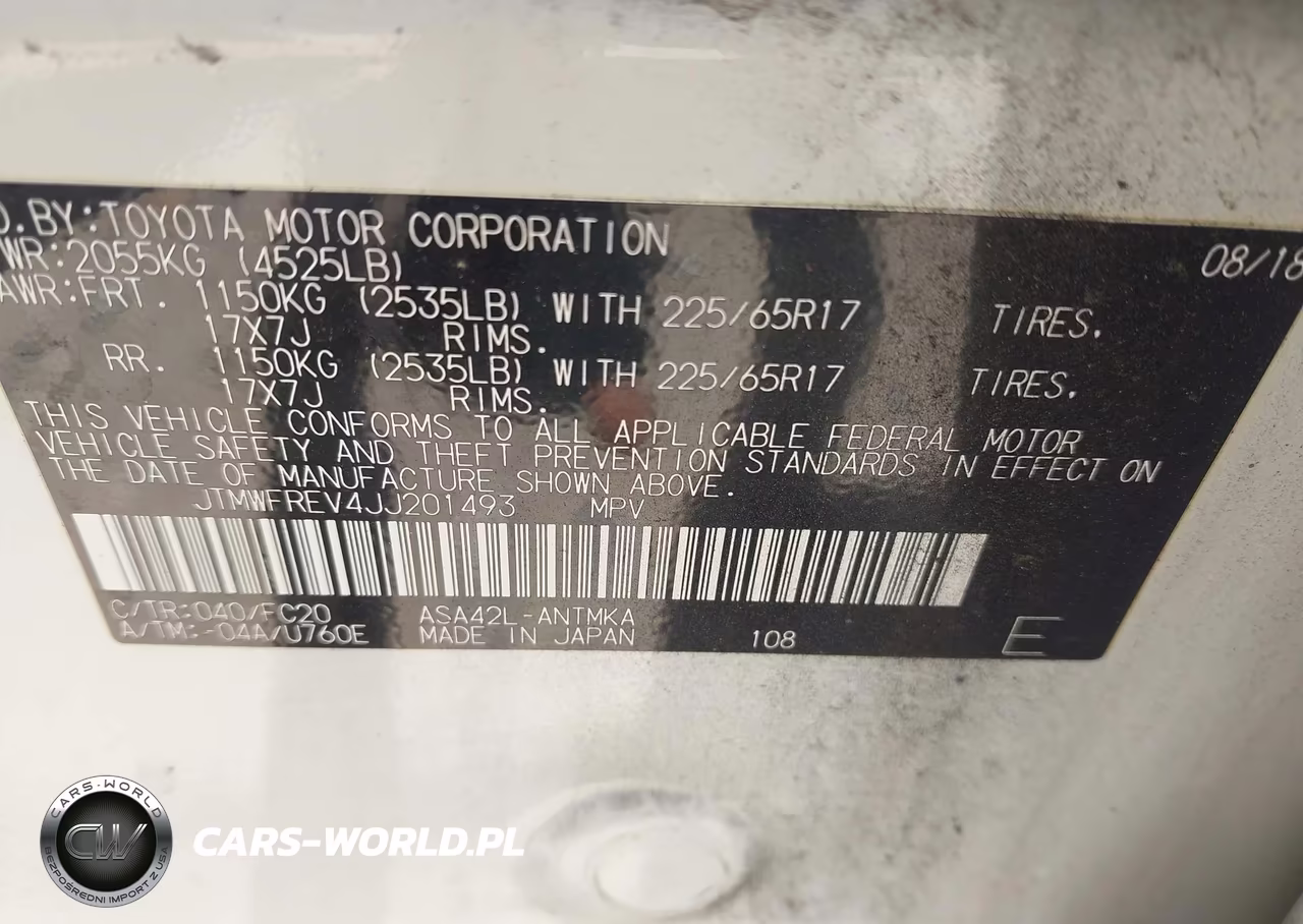 2018 Toyota Rav4 Xle VIN:JTMWFREV4JJ201493 - 9