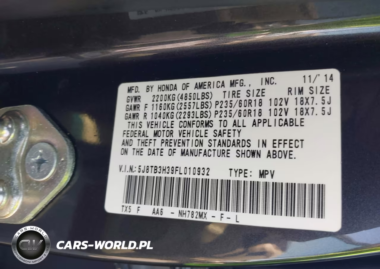 2015 Acura Rdx VIN:5J8TB3H39FL010932 - 9