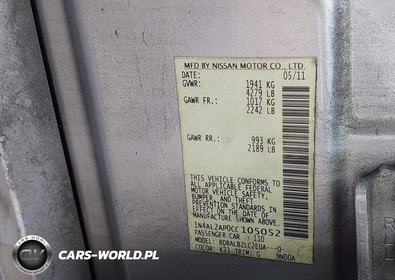 2012 Nissan Altima 2.5 S VIN:1N4AL2AP0CC105052 - 9