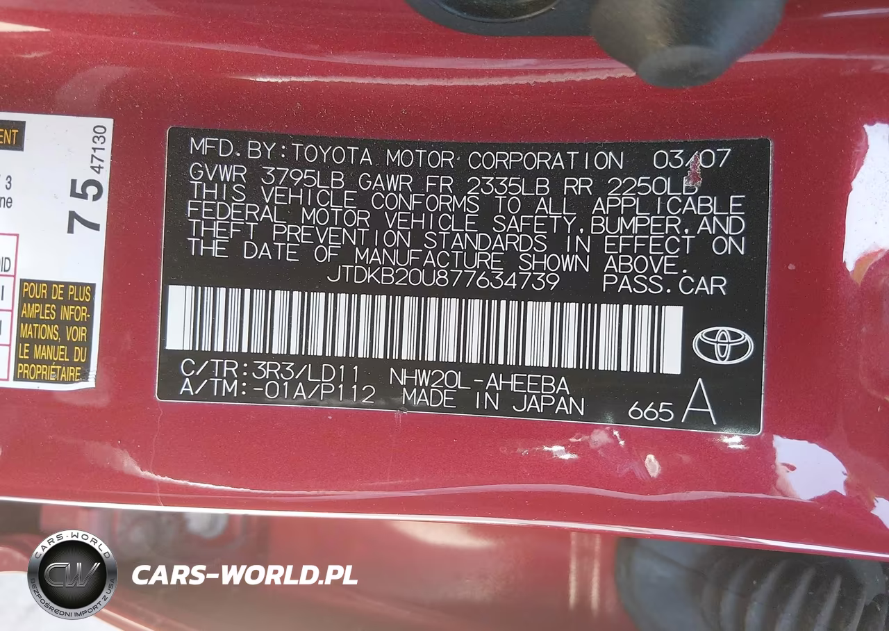 2007 Toyota Prius VIN:JTDKB20U877634739 - 9