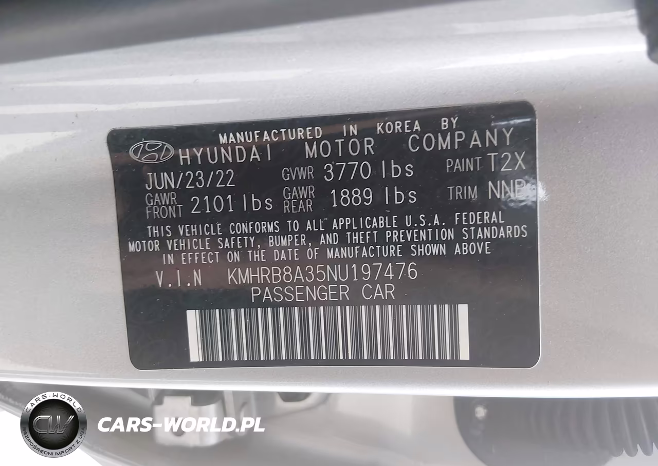 2022 Hyundai Venue Se VIN:KMHRB8A35NU197476 - 9