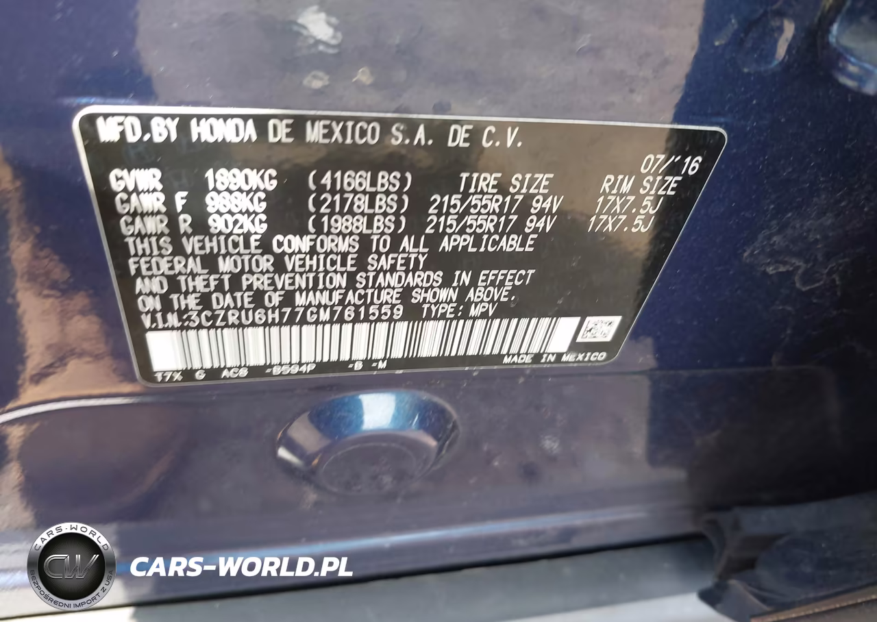 2016 Honda Hr-V Ex-L VIN:3CZRU6H77GM761559 - 9