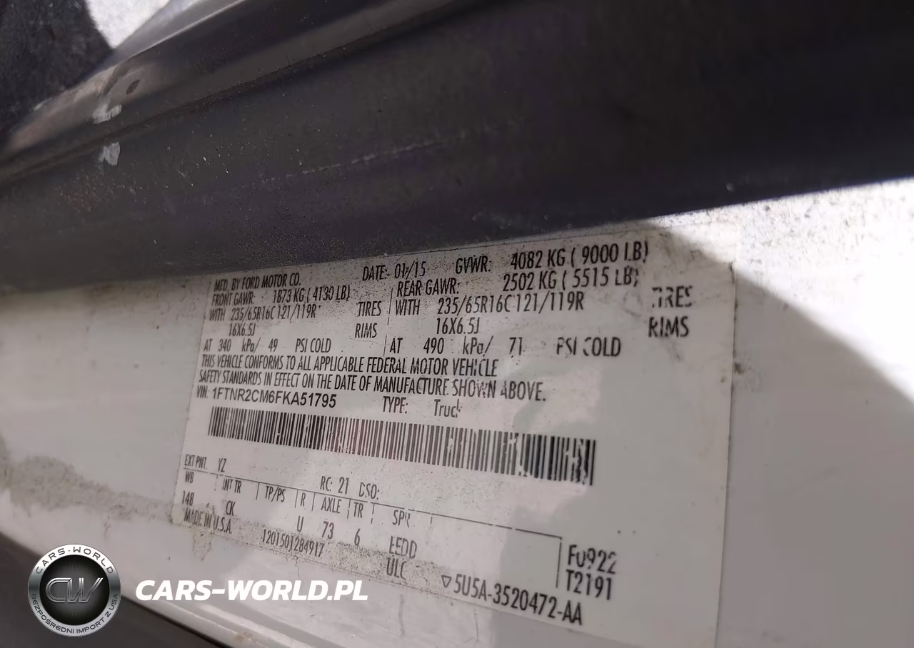 2015 Ford Transit-250 VIN:1FTNR2CM6FKA51795 - 9