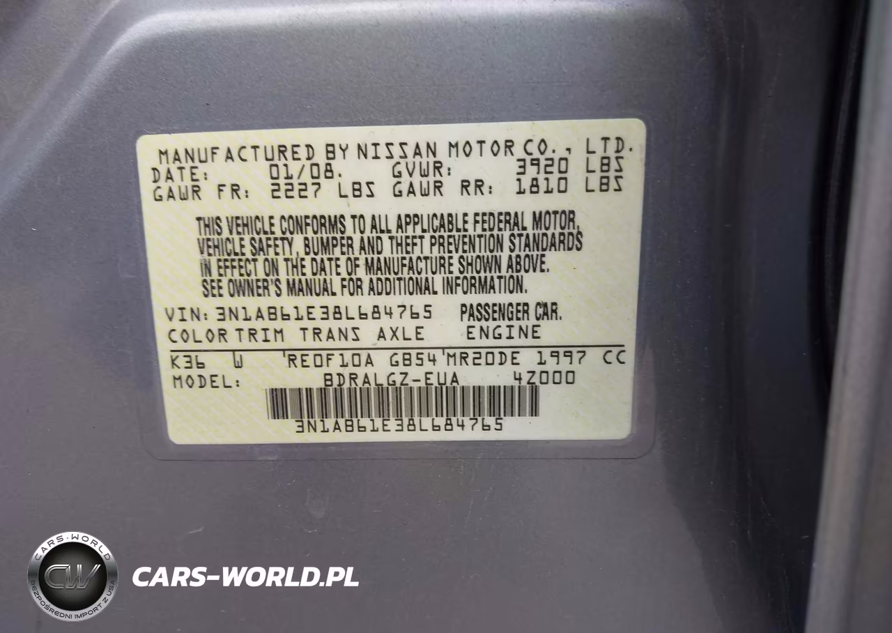 2008 Nissan Sentra 2.0 Sl VIN:3N1AB61E38L684765 - 9