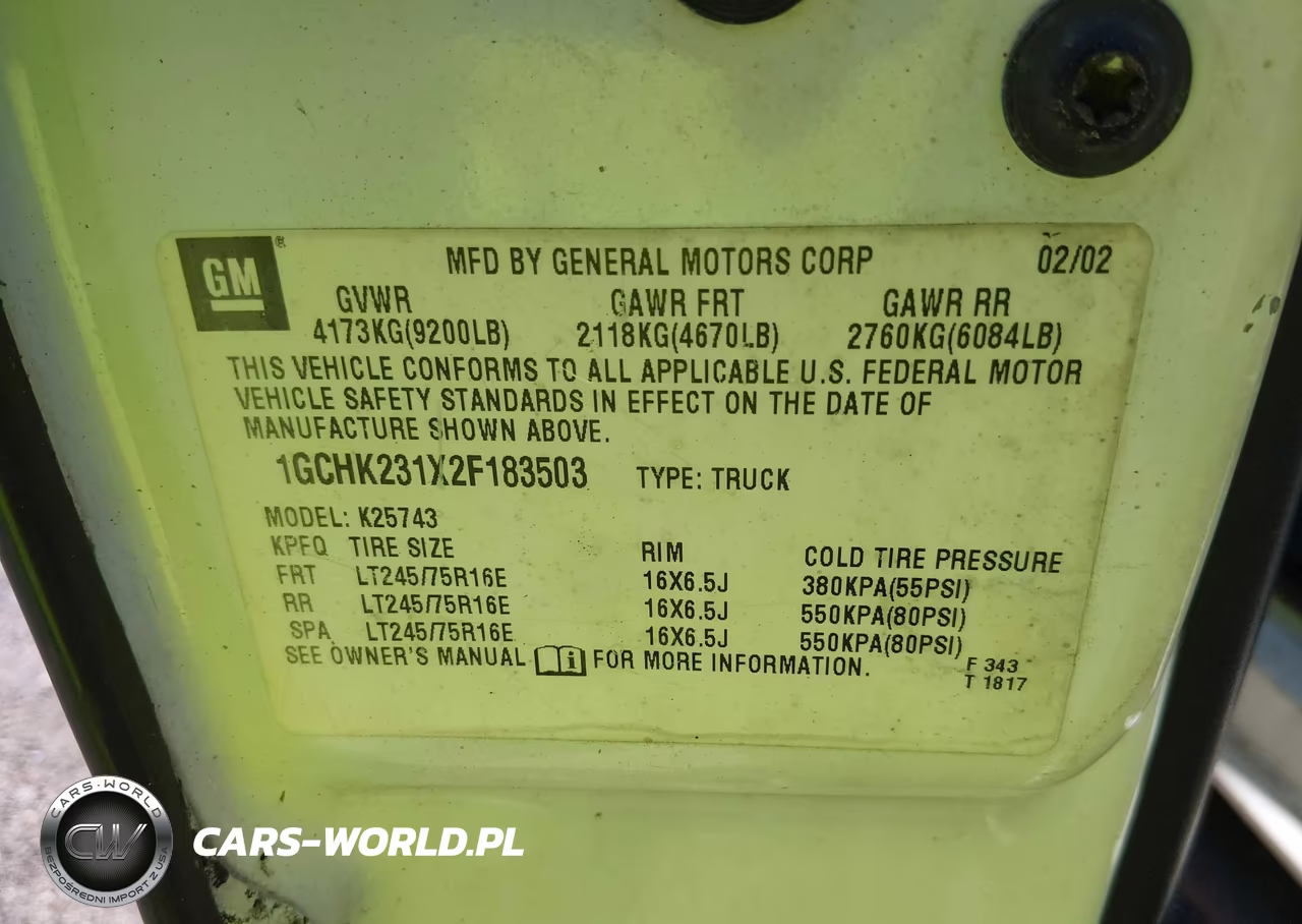 2002 Chevrolet Silverado 2500Hd Lt VIN:1GCHK231X2F183503 - 9