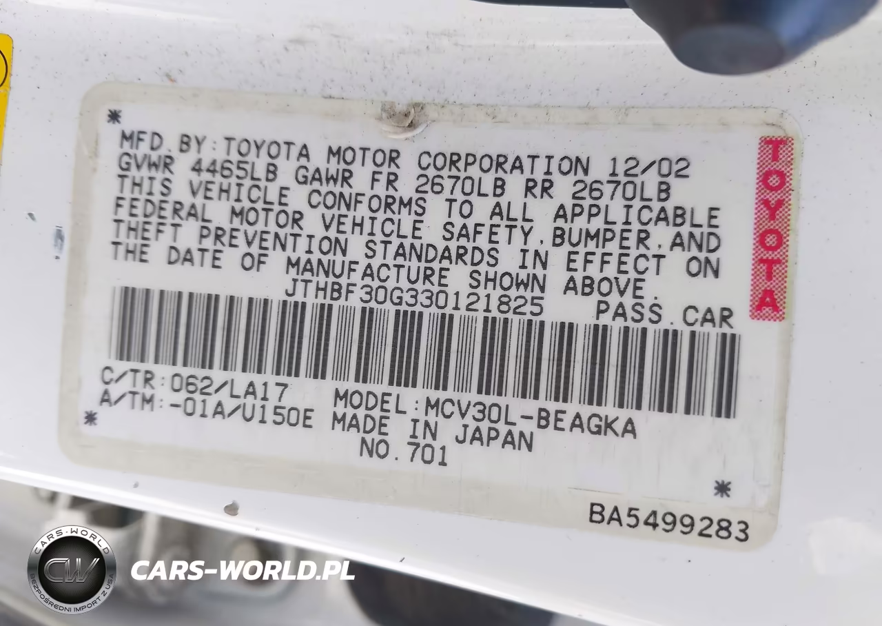 2003 Lexus Es 300 VIN:JTHBF30G330121825 - 9