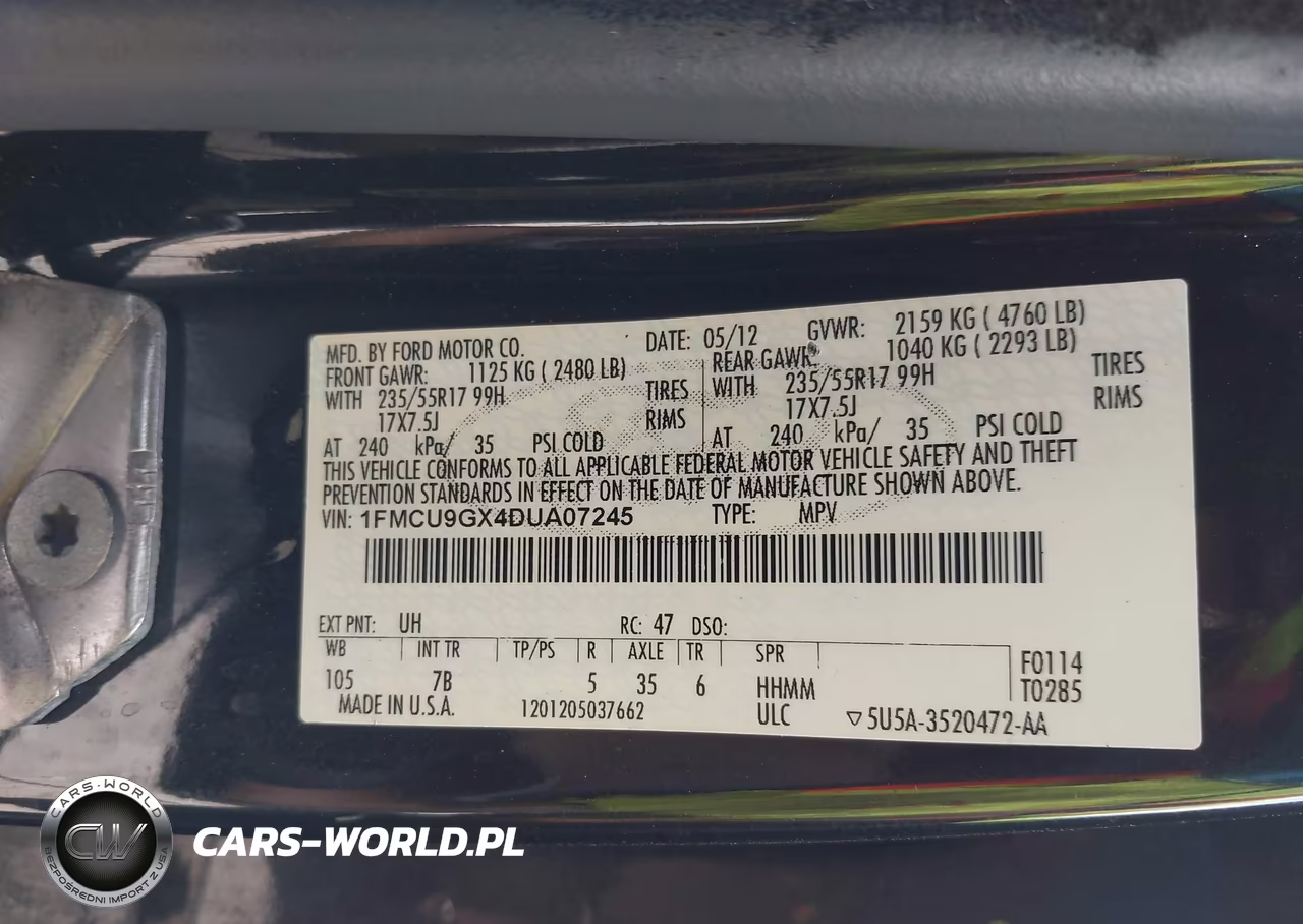 2013 Ford Escape Se VIN:1FMCU9GX4DUA07245 - 9