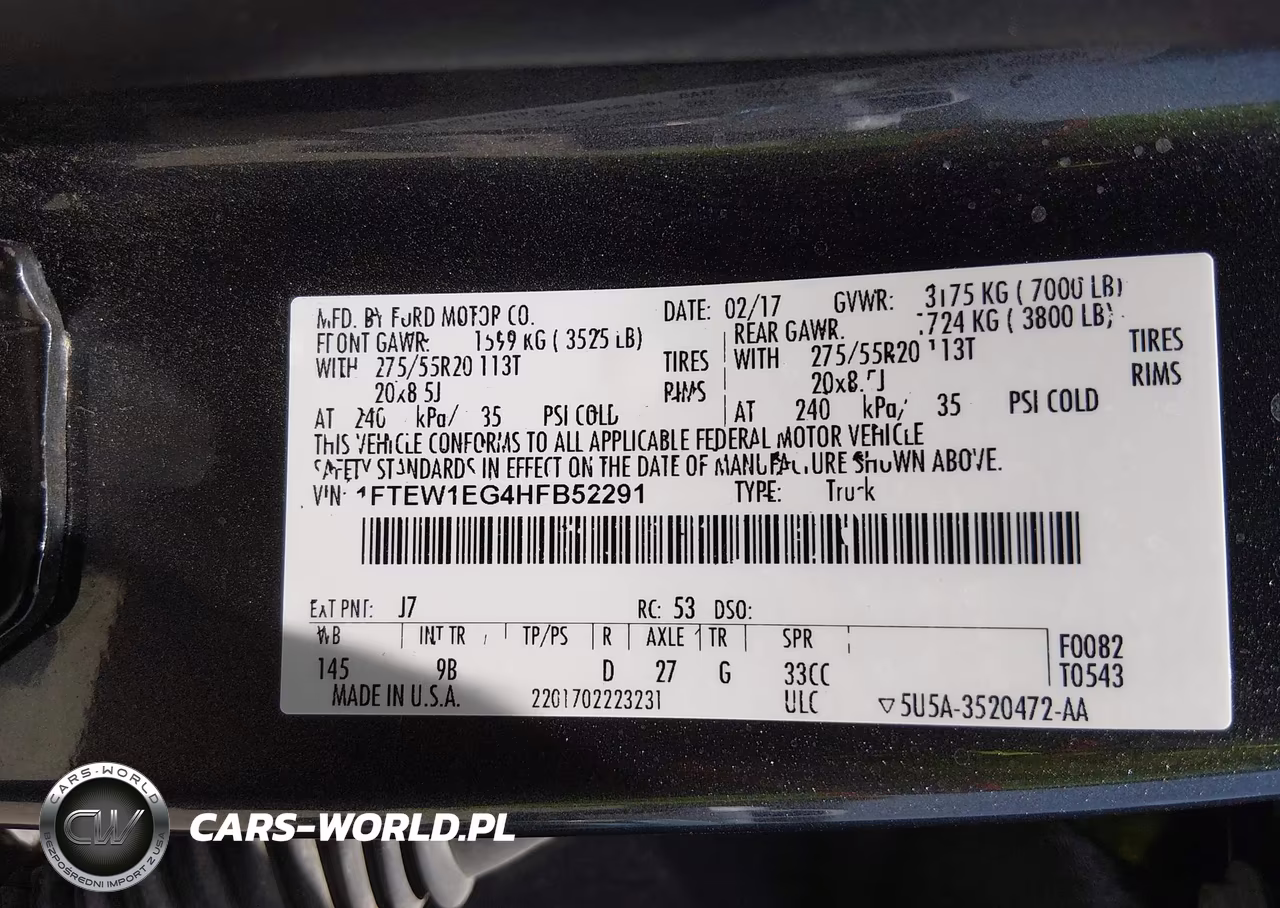 2017 Ford F-150 Platinum VIN:1FTEW1EG4HFB52291 - 9
