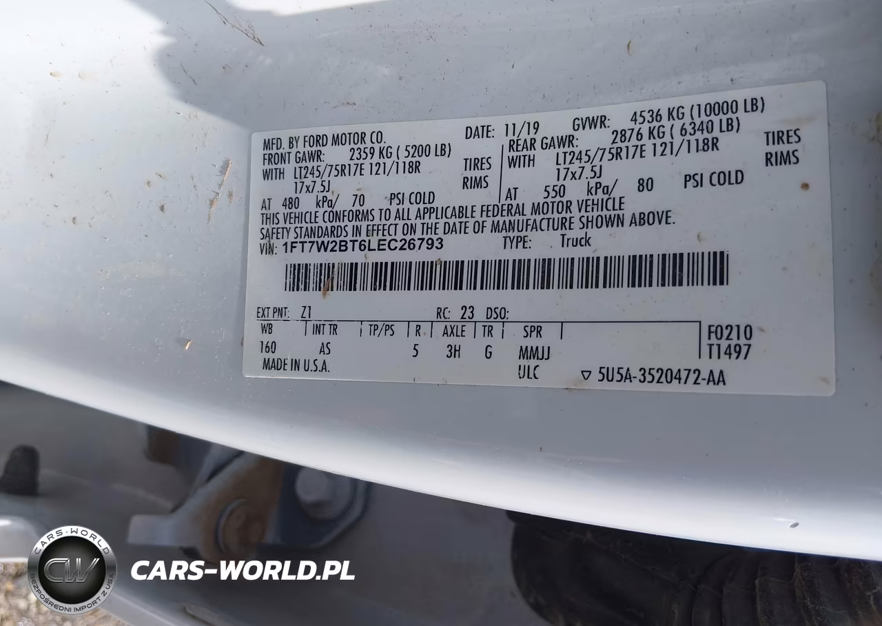 2020 Ford F-250 Xl VIN:1FT7W2BT6LEC26793 - 9