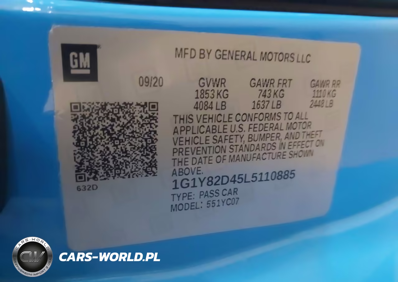 2020 Chevrolet Corvette Stingray Rwd 3Lt VIN:1G1Y82D45L5110885 - 9