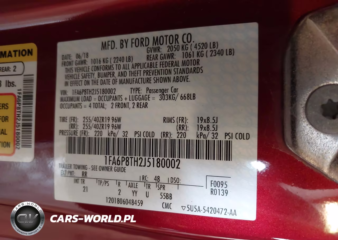 2018 Ford Mustang Ecoboost VIN:1FA6P8TH2J5180002 - 9