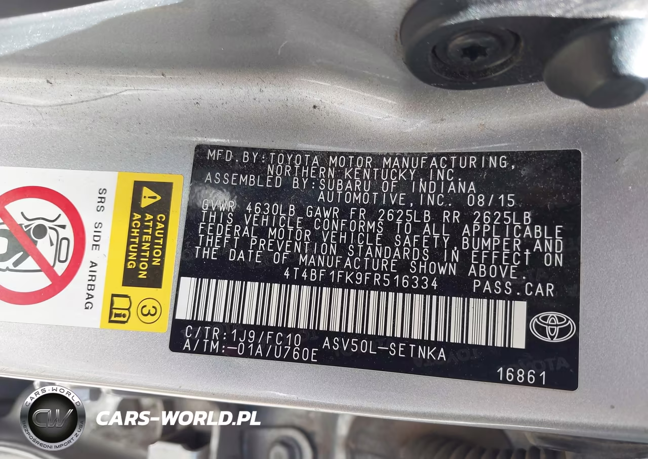 2015 Toyota Camry Le VIN:4T4BF1FK9FR516334 - 9