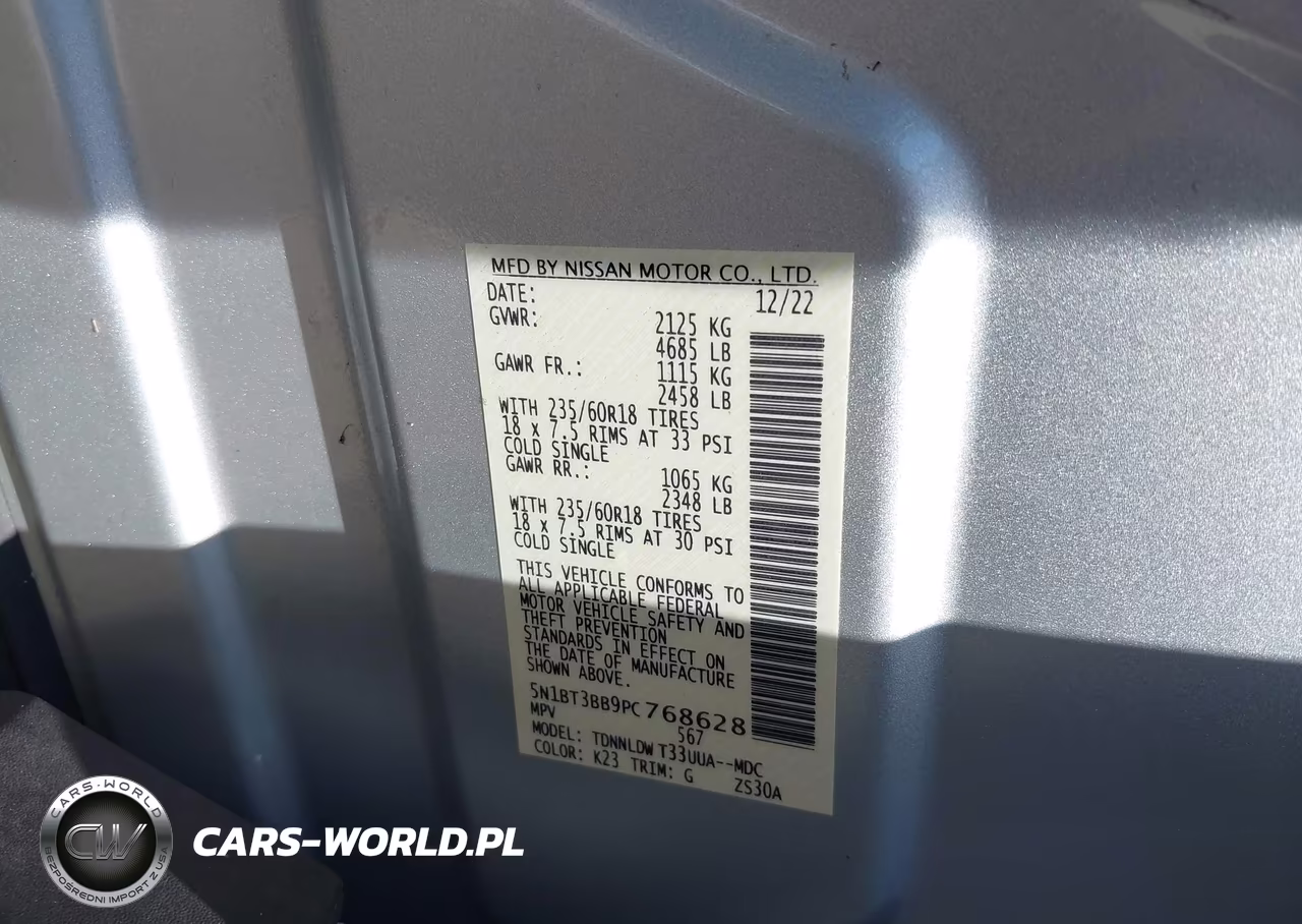2023 Nissan Rogue Sv Intelligent Awd VIN:5N1BT3BB9PC768628 - 9