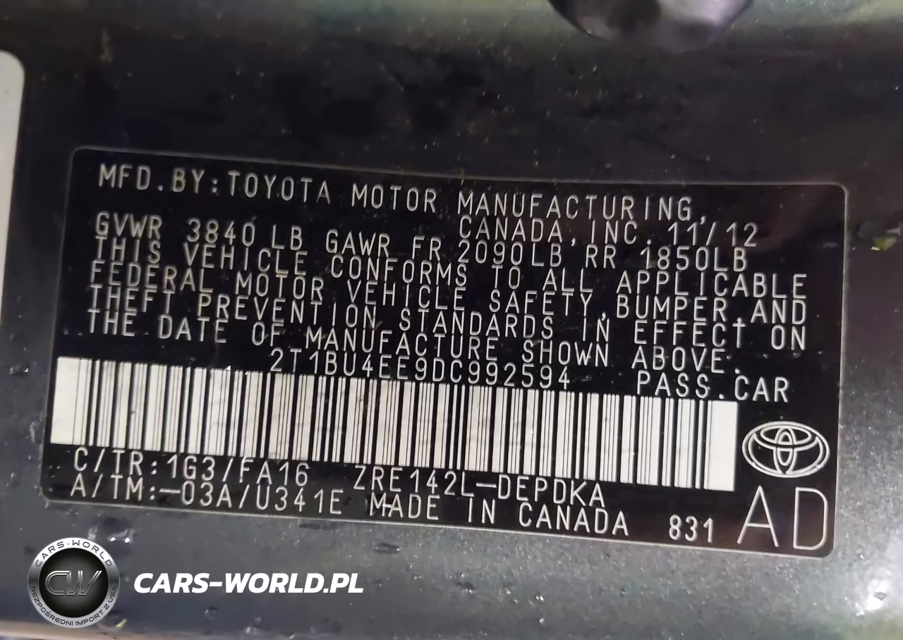 2013 Toyota Corolla L VIN:2T1BU4EE9DC992594 - 9