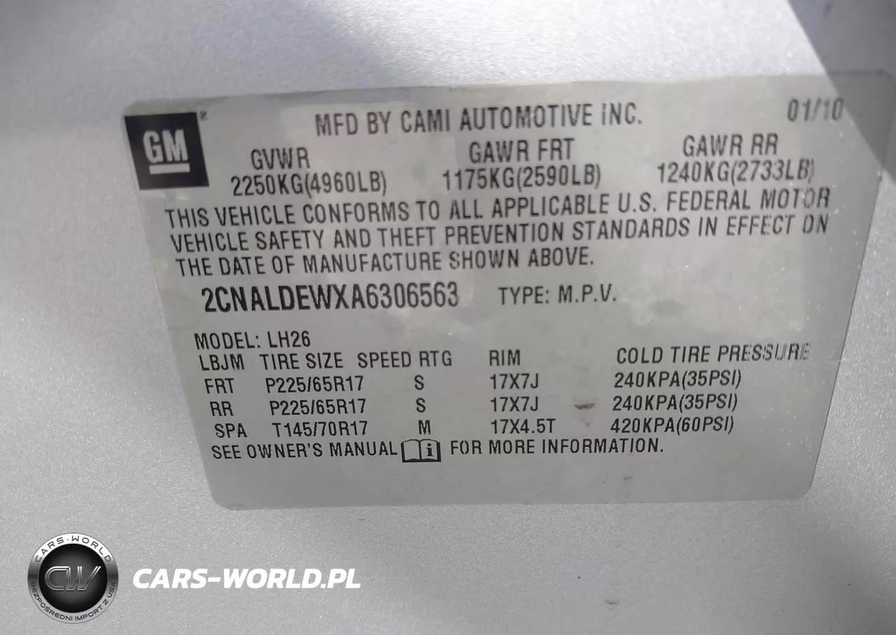 2010 Chevrolet Equinox Lt VIN:2CNALDEWXA6306563 - 9