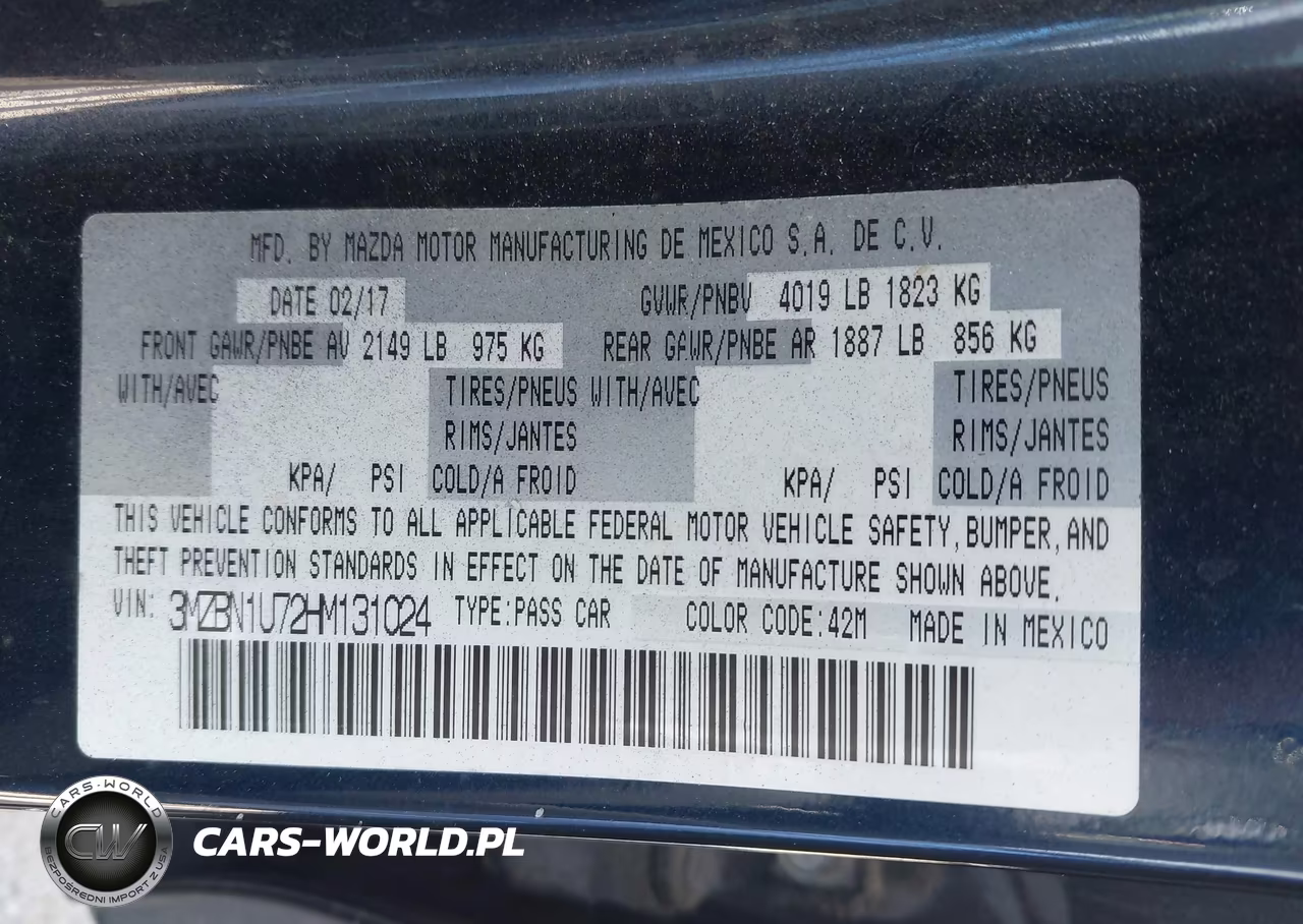 2017 Mazda Mazda3 Sport VIN:3MZBN1U72HM131024 - 9