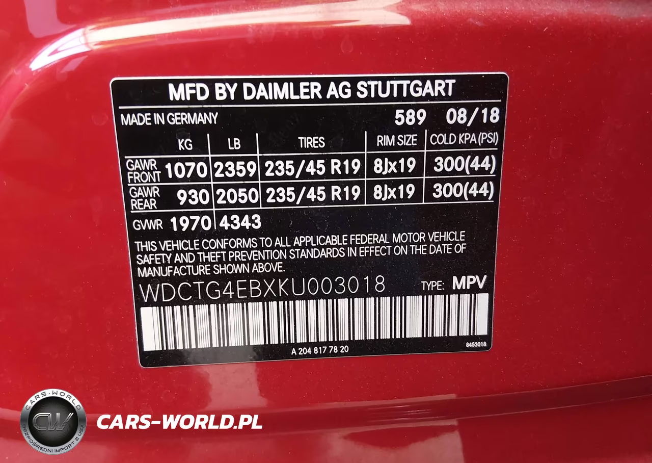 2019 Mercedes-Benz Gla 250 VIN:WDCTG4EBXKU003018 - 9