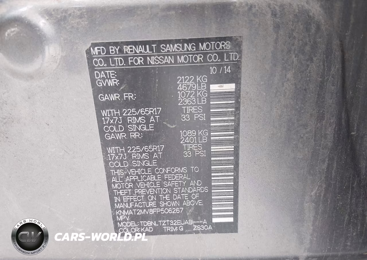 2015 Nissan Rogue Sv VIN:KNMAT2MV8FP506267 - 9