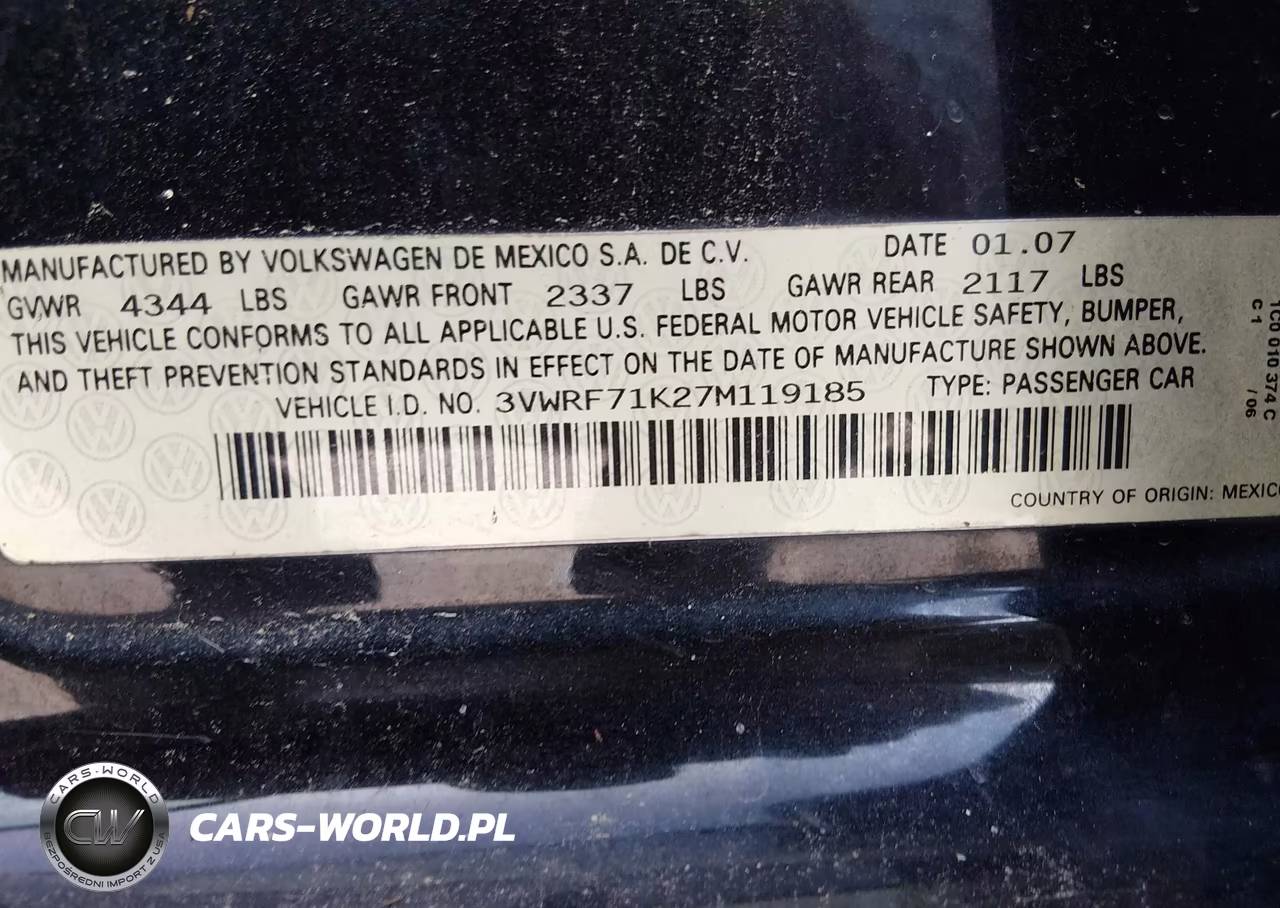 2007 Volkswagen Jetta 2.5 VIN:3VWRF71K27M119185 - 9